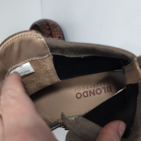 Blondo Prestly Waterproof Bootie Taupe Size 8.5 Side Zip Grey Tan - Picture 13 of 13